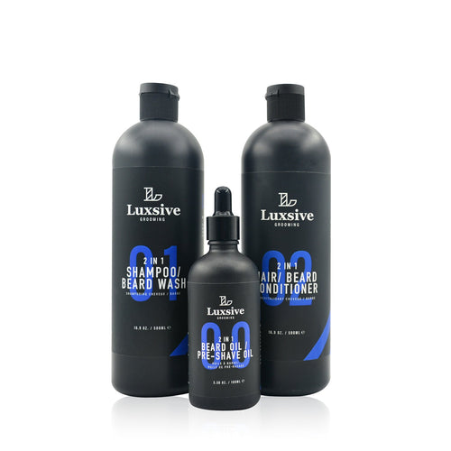 Shampoo, Conditioner and Beard/ Pre-shave Oil (3 products total) - Luxsive.com